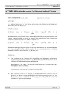 Revision B-11 dated 1 September 2013 Novation Agreement for Unincorporated Joint Venture Appendix 6D  APPENDIX 6D Novation Agreement For Unincorporated Joint Venture