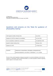 Q&A on the Note for Guidance on Photosafety Testing