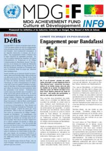 République du Sénégal  MDG ACHIEVEMENT FUND Culture et Développement ÉDITORIAL