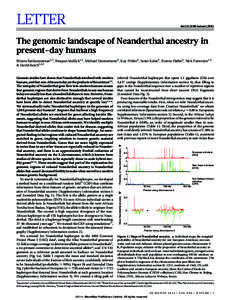 LETTER  doi:[removed]nature12961 The genomic landscape of Neanderthal ancestry in present-day humans