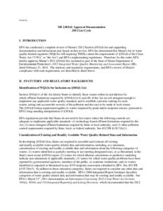 Earth / Environmental science / Hydrology / Total maximum daily load / Clean Water Act / United States Environmental Protection Agency / Water quality / Sabattus River / Stormwater / Water pollution / Environment / Water