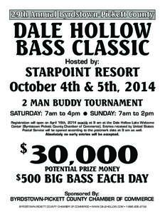 29th Annual Byrdstown-Pickett County  DALE HOLLOW BASS CLASSIC Hosted by: