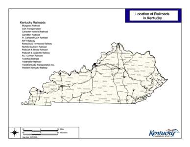 Location of Railroads in Kentucky Kentucky Railroads  l