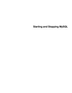 Starting and Stopping MySQL