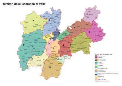 Territori delle Comunità di Valle CAMPITELLO DI FASSA CASTELFONDO MAZZIN FONDO BREZ