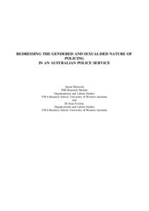 Redressing the gendered and sexualised nature of policing in an Australian police service