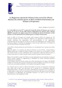 Fédération internationale de l’Action des chrétiens pour l’abolition de la Torture International Federation of Action by Christians for the Abolition of Torture Federación Internacional de la Acción de los Crist