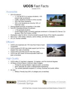 UCCS Fast Facts October 2014 Accessible •
