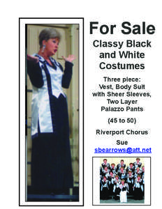 For Sale Classy Black and White Costumes