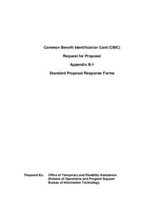 Appendix B-1: Standard Response Forms and Selected Contractor Forms