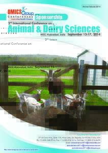 Animal ScienceSponsorship 2nd International Conference on  Animal & Dairy Sciences