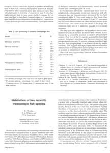 stored the highest proportion of total body lipid in these fish, whereas Pleura gramma antarcticum and Protomyctophum bolini contained more lipid intramuscularly than subcutaneously. E. antarctica, P. antarcticum, and P.