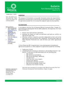 Bulletin Farm Development Permits Number 14A - 06 Created: Nov. 17, 2014