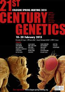21 Century Genetics st  Cologne Spring Meeting 2015