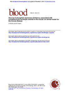 Hematopathology / Hemoglobins / Inborn errors of carbohydrate metabolism / Haemolytic anaemias / Biochemistry / Glycolysis / Red blood cell / Pyruvate kinase deficiency / Pyruvate kinase / Biology / Medicine / Hematology