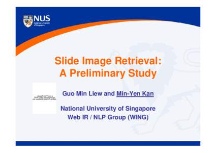 PowerPoint Presentation  -  Slide Image Retrieval: A Preliminary Study