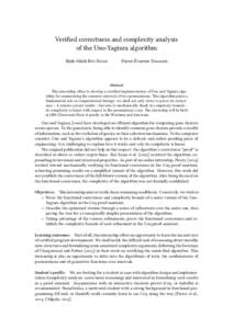 Verified correctness and complexity analysis of the Uno-Yagiura algorithm Binh-Minh Bui-Xuan Pierre-Évariste Dagand
