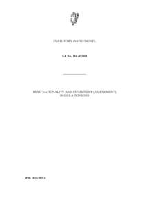 STATUTORY INSTRUMENTS.  S.I. No. 284 of 2011 ————————