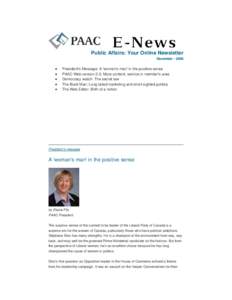 PAAC E-News, December, 2006