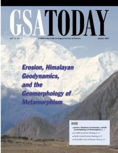 Vol. 11, No. 1  A Publication of the Geological Society of America January 2001