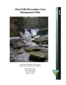 Alsea Falls Recreation Area Management Plan