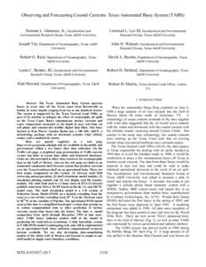 Observing and Forecasting Coastal Currents: Texas Automated Buoy System (TABS)