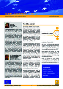 ROMA ACTIONNewsletter published by Hilfswerk Austria International Funded by European Union  Suzana