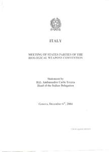 ,.  ITALY MEETING OF STATES PARTIES OF THE BIOLOGICAL WEAPONS CONVENTION