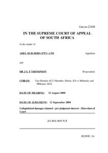 Case no[removed]IN THE SUPREME COURT OF APPEAL OF SOUTH AFRICA In the matter of