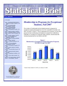 Membership in Programs for Exceptional Students