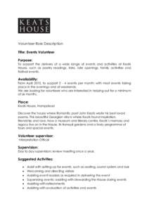 Keats House volunteer role description 2015_events