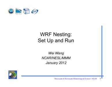 WRF Nesting: Set Up and Run Wei Wang NCAR/NESL/MMM January 2012