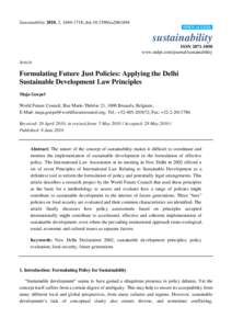 Formulating Future Just Policies: Applying the Delhi Sustainable Development Law Principles