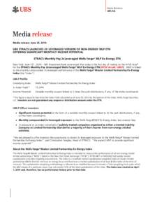 Media Relations UBS AG Media release Media release: June 25, 2014
