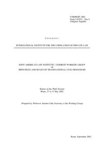 UNIDROIT 2002 Study LXXVI – Doc 8 (Original: English) UNIDROIT INTERNATIONAL INSTITUTE FOR THE UNIFICATION OF PRIVATE LAW