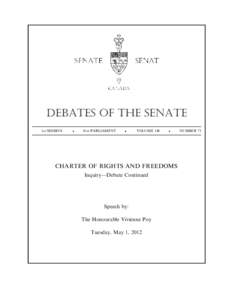 Debates of the Senate 1st SESSION .  41st PARLIAMENT