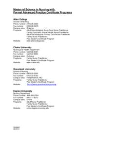 Nursing in the United States / Nurse practitioner / Master of Science in Nursing / Psychiatric and mental health nurse practitioner / American Nurses Credentialing Center / Seton Hall University College of Nursing / Nursing / Health / Nursing credentials and certifications