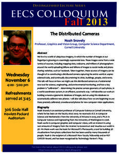 Distinguished Lecture Series  EECS COLLOQUIUM Fall 2013