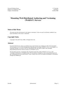 Network Working Group Request for Comments: 4709 Category: Informational