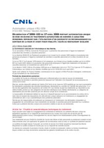 Autorisation unique CNIL AU009x