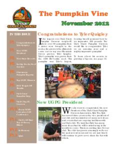 The Pumpkin Vine November 2012 IN THIS ISSUE P1 P1