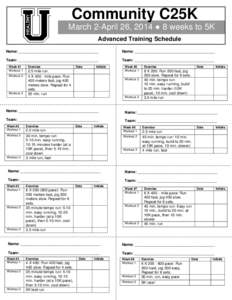 C25K Advanced Schedule & Explanation