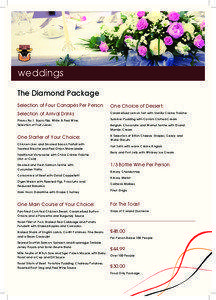 weddings The Diamond Package Selection of Four Canapés Per Person
