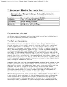 Clean Marinas Clear Value Environmental and Business Success Stories: Conanicut Marine Services, Inc.