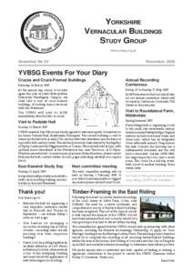 YORKSHIRE VERNACULAR BUILDINGS STUDY GROUP www.yvbsg.org.uk  Newsheet No 54
