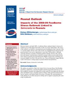 Peanut Outlook: Impacts of the[removed]Foodborne Illness Outbreak Linked to Salmonella in Peanuts