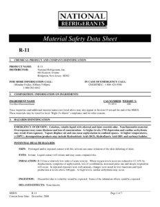 Material Safety Data Sheet R-11 1.