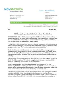 14-5  April 28, 2014 NGVAmerica Congratulates Saddle Creek as Green Fleet of the Year  WASHINGTON, D.C. – NGVAmerica congratulates Saddle Creek Transportation for being