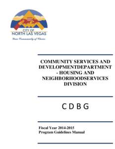 COMMUNITY SERVICES AND DEVELOPMENTDEPARTMENT - HOUSING AND NEIGHBORHOODSERVICES DIVISION