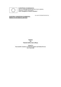 EUROPEAN COMMISSION HEALTH & CONSUMER PROTECTION DIRECTORATE-GENERAL Directorate B - Scientific Health Opinions Unit B2 - Management of scientific committees I  Doc.SANCO/SCMPMD[removed]Final